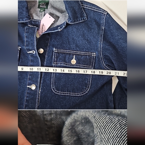 Wild Fable Denim Trucker Jacket Dark Blue NWT Size: XS 40" Chest - Picture 3 of 5